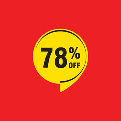 78 discount, Sales Vector badges for Labels, , Stickers, Banners, Tags, Web Stickers, New offer. Discount origami sign banner