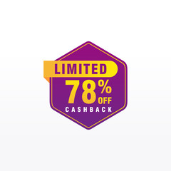 78 discount, Sales Vector badges for Labels, , Stickers, Banners, Tags, Web Stickers, New offer. Discount origami sign banner