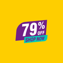 79 discount, Sales Vector badges for Labels, , Stickers, Banners, Tags, Web Stickers, New offer. Discount origami sign banner