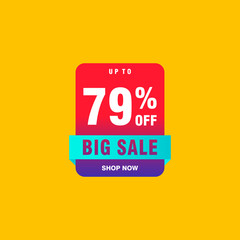 79 discount, Sales Vector badges for Labels, , Stickers, Banners, Tags, Web Stickers, New offer. Discount origami sign banner