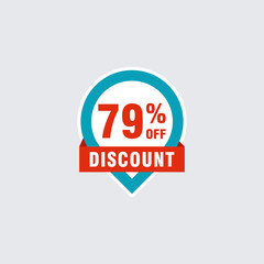 79 discount, Sales Vector badges for Labels, , Stickers, Banners, Tags, Web Stickers, New offer. Discount origami sign banner