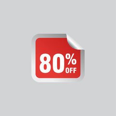 80 discount, Sales Vector badges for Labels, , Stickers, Banners, Tags, Web Stickers, New offer. Discount origami sign banner