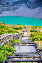 曇り空の蔵王お釜