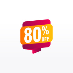 80 discount, Sales Vector badges for Labels, , Stickers, Banners, Tags, Web Stickers, New offer. Discount origami sign banner