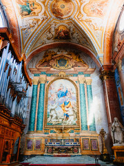Fototapeta na wymiar The interior of Santa Maria degli Angeli e dei Martiri 