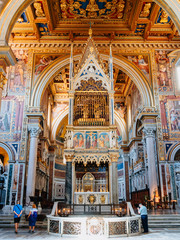 Fototapeta na wymiar The interior of Archbasilica of Saint John Lateran