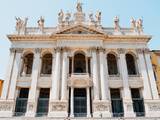 Fototapeta na wymiar The facade of Archbasilica of Saint John Lateran 
