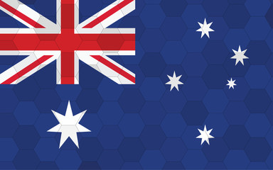 Australia flag illustration. Futuristic Australian flag graphic with abstract hexagon background vector. Australia national flag symbolizes independence.