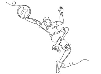 Fototapeta na wymiar Continuous line drawing of Sports, Basketball logo design, Icon, Symbol. Vector illustration.