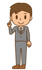ビジネスマン　案内　説明