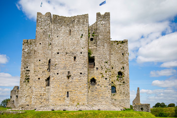 A panoramic view of Trim castle in County Meath on the River Boyne, Ireland. It is the largest Anglo-Norman Castle in Ireland