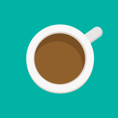 Cup with hot drink flat icon. Modern flat icons with long shadow effect in stylish colors. Icons for Web and Mobile