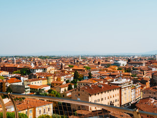 Fototapeta na wymiar The Panoramic View of Pisa City from the top of Leaning Tower of Pisa