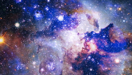 Cosmic space and stars, blue cosmic abstract background. Nebula and stars in deep space. Elements...