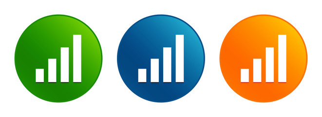 Obraz premium Statistics icon liquid design round button set illustration