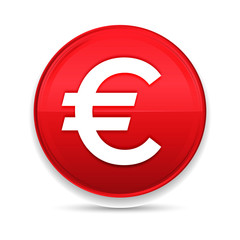 Euro sign icon shiny luxury design red button vector