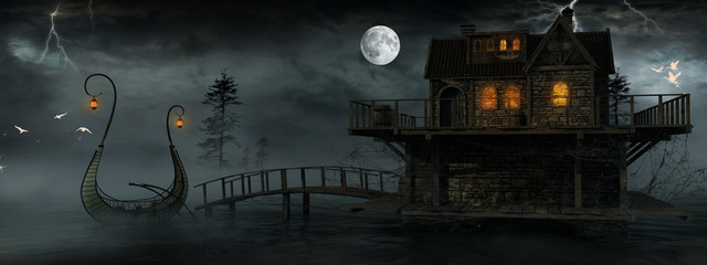House on a lake © Melkor3D