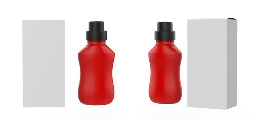 Matte Plastic Drink Bottle with box isolated on a white background. 3d illustration