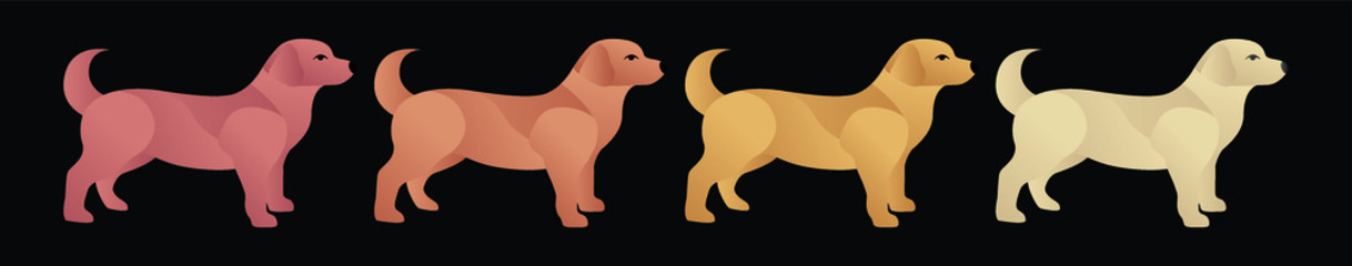 set of dog icon design template with various models. vector illustration