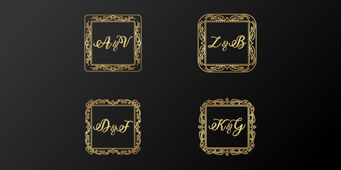 Luxury elegant initial letter logo template