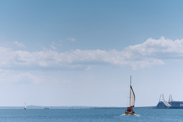 Fototapeta premium sailing boat in the sea
