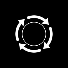 Air conditioning icon. Circular arrow icon isolated on dark background