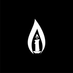 Candle icon isolated on dark background