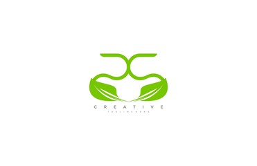 Creative Design Vector Leaf Letter SS Minimalism Monogram Logo Design