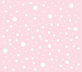 White polka dot on pink background. Pink background texture. 