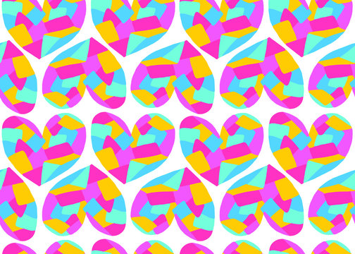 Plano de fundo vetorial com uma colagem de cora&ccedil;&otilde;es, criando uma composi&ccedil;&atilde;o vibrante e cheia de amor, ideal para expressar sentimentos de afeto e ternura