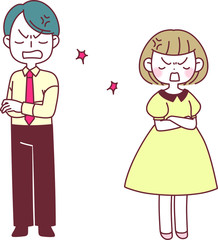 ケンカで言い争うカップル