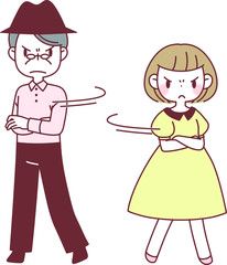 ケンカをする年の差カップル