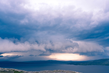 storm clouds over the sea