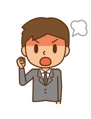 ビジネスマン　怒る　不満