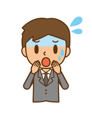 ビジネスマン　青ざめる　焦る