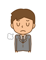ビジネスマン　ため息　落ち込む