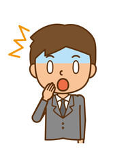 ビジネスマン　蒼ざめる　驚く