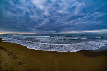Marina di Donoratico beach in a winter day Tuscany Italy