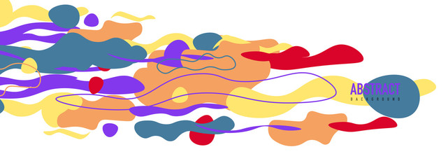 Trendy liquid style shapes abstract design, dynamic vector background for placards, brochures, posters, web landing pages, covers or banners