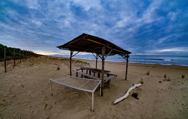 Marina di Donoratico beach in a winter day Tuscany Italy