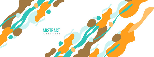 Trendy liquid style shapes abstract design, dynamic vector background for placards, brochures, posters, web landing pages, covers or banners