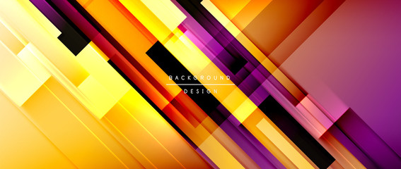 Dynamic lines on fluid color gradient. Trendy geometric abstract background for your text, logo or graphics