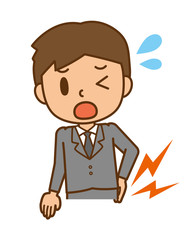 ビジネスマン　腰痛　ヘルニア