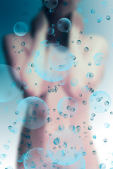 thalasso bulle bleue femme - obrazy, fototapety, plakaty