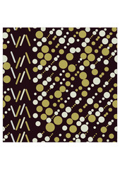 Seamless abstract pattern with polka dots and striped. Vector illustration