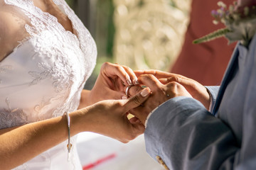 bride and groom hands