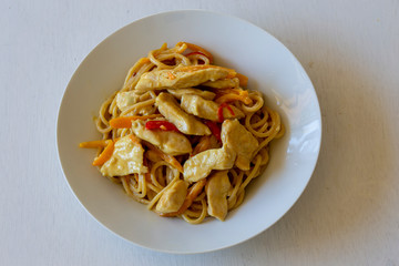 Honey Mustard Chicken Pasta with Peppers