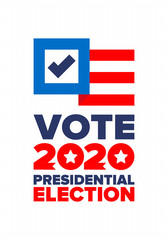 Fototapeta premium Presidential Election 2020 in United States. Vote day, November 3. US Election. Patriotic american element. Poster, card, banner and background. Vector illustration