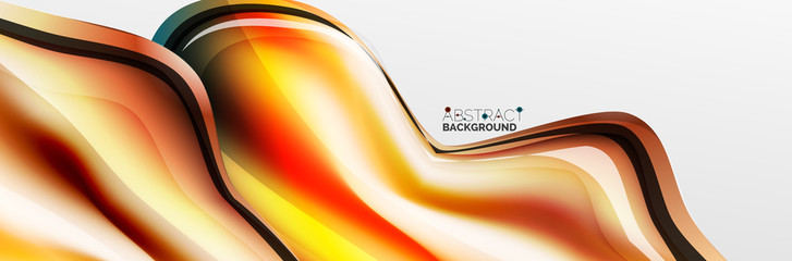 Fototapeta premium Vector abstract background, flowing liquid style bubble with metallic, color quicksilver chrome texture and color glow effects
