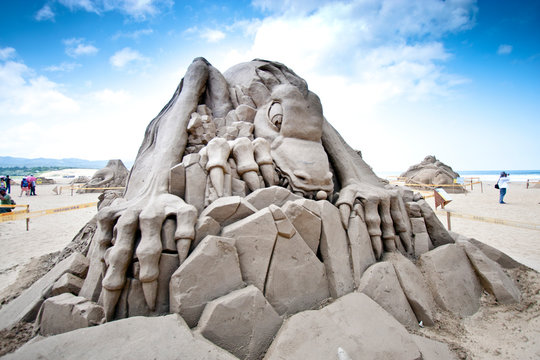 Dinosaur Sand Sculpture
